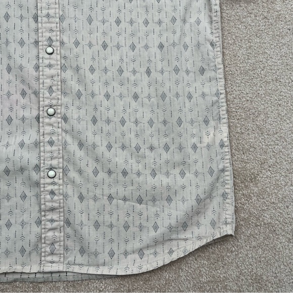 Threadgrit Shirt Adult Small Beige Button Up Pearl Snap Western Style Casual Men - Picture 7 of 14